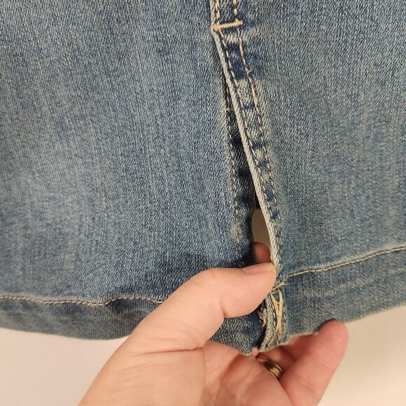 STYLE & CO Blue Denim Embroidered Birds Boho Cottagecore Mini Skirt Women 18 NEW - Picture 10 of 12